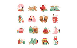 Happy Winter Flat Icons 201140237 Vector Illustration Concept