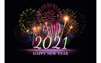 Pyrotechnics Fireworks 2021 New Year Realistic 201121119 Vector Illustration Concept