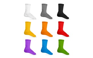 Realistic Socks Color Set 201130515 Vector Illustration Concept
