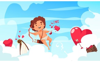 Amur Cupid Valentine Day 201112634 Vector Illustration Concept