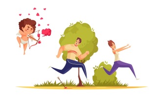 Amur Cupid Valentine Day 201112636 Vector Illustration Concept