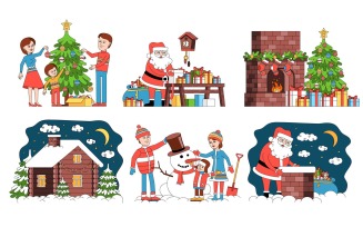 Christmas Coloring Set 201110525 Vector Illustration Concept
