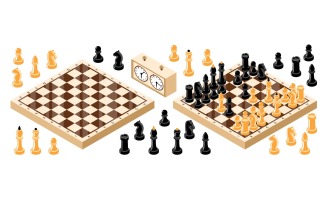 Isometric Chess Board 201110512 Vector Illustration Concept