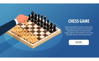 Isometric Chess Horizontal Banner 201110516 Vector Illustration Concept