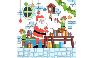 Christmas Coloring 2 201110527 Vector Illustration Concept