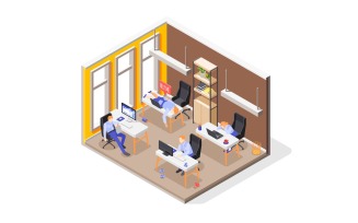 Burn-Out Syndrome Isometric Icons Composition 201030114 Vector Illustration Concept