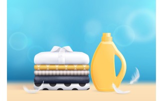 Clothes Stack Washing Composition Realistic 201030904 Vector Illustration Concept