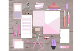 Realistic Office Items Mockup 201030508 Vector Illustration Concept