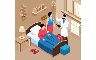 Isometric Family Doctor 201010517 Vector Illustration Concept