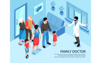 Isometric Family Doctor Illustration 201010516 Vector Illustration Concept