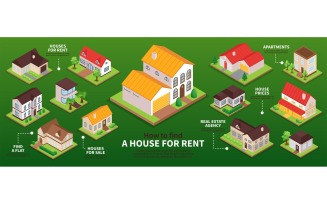 Isometric Private House Infographics 201012111 Vector Illustration Concept
