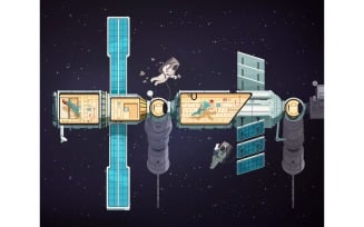 Orbital International Space Station 201012621 Vector Illustration Concept