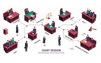 Isometric Justice Law Infographics 200950404 Vector Illustration Concept