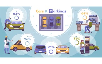 Parking Infographic Flat 200950722 Vector Illustration Concept