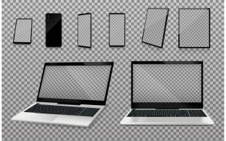 Laptop Smartphone Mockups Realistic Transparent-01 200721117 Vector Illustration Concept