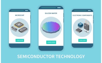 Semiconductor Chip Production Isometric 200910913 Vector Illustration Concept