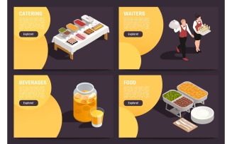 Catering Banquets Service Isometric 200810142 Vector Illustration Concept