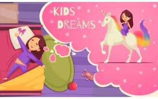 Children Dreaming Unicorn 200212612 Vector Illustration Concept