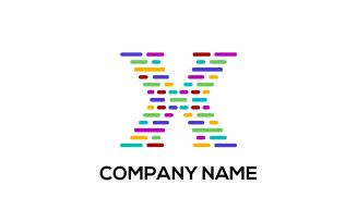 Colorful X Letter Logo Template