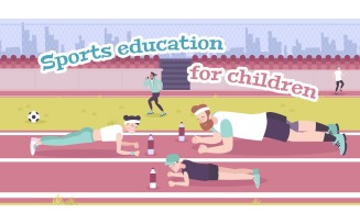 Parenting Kid Sports Flat-001 200550722 Vector Illustration Concept