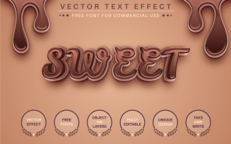 Sweet chocolate - Editable Text Effect, Font Style, Graphics Illustration