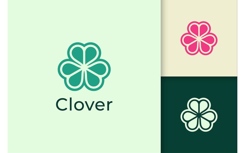 Clover Leaf Logo in Abstract Shape Logo Template