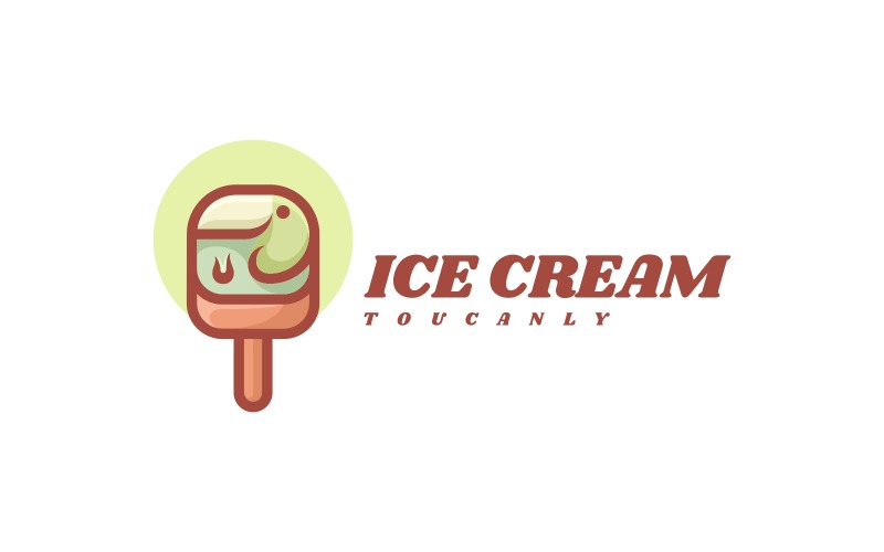 Ice Cream Toucan Color Mascot Logo Logo Template