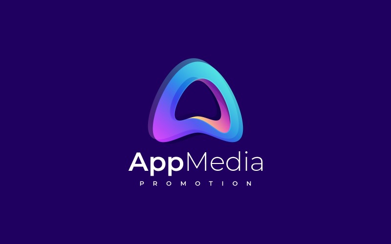 Letter A App Media Gradient Logo Logo Template