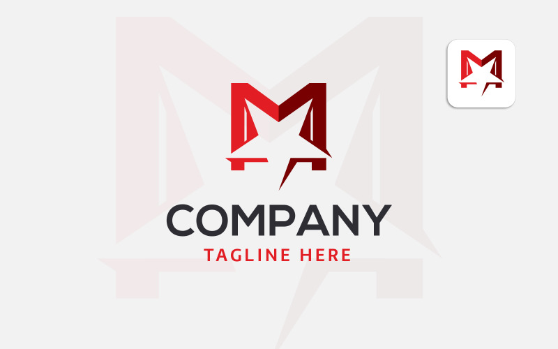 Letter M Logo Star Sign or M Letter Star Logo Design Vector Logo Template