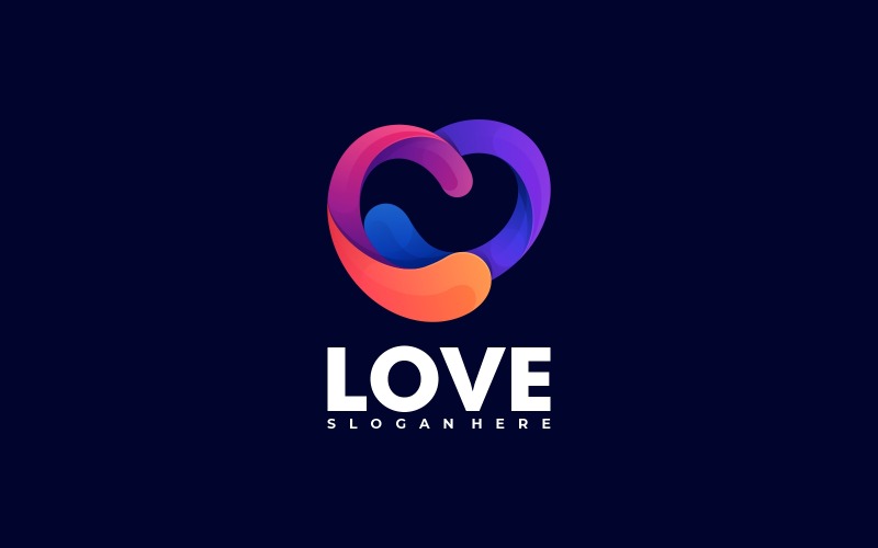 Love Gradient Colorful Logo Logo Template