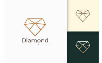 Luxury Gem and Jewel Logo in Diamond Line Shape