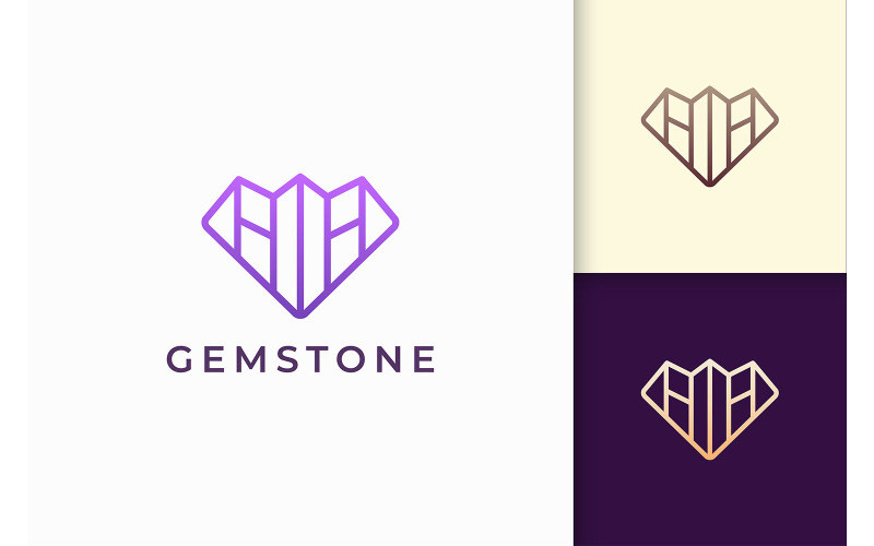 Luxury Gem or Jewel Logo in Diamond Logo Template