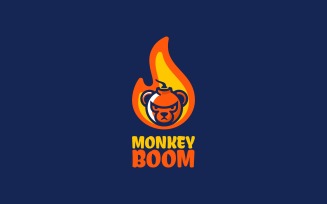 Monkey Boom Simple Mascot Logo