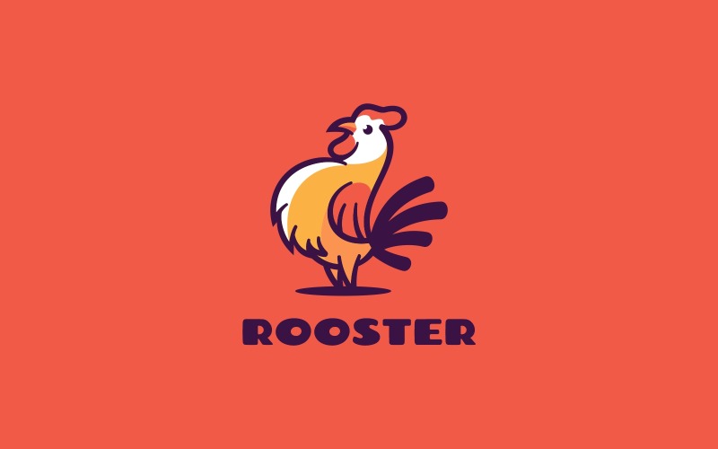 Rooster Simple Mascot Logo Logo Template