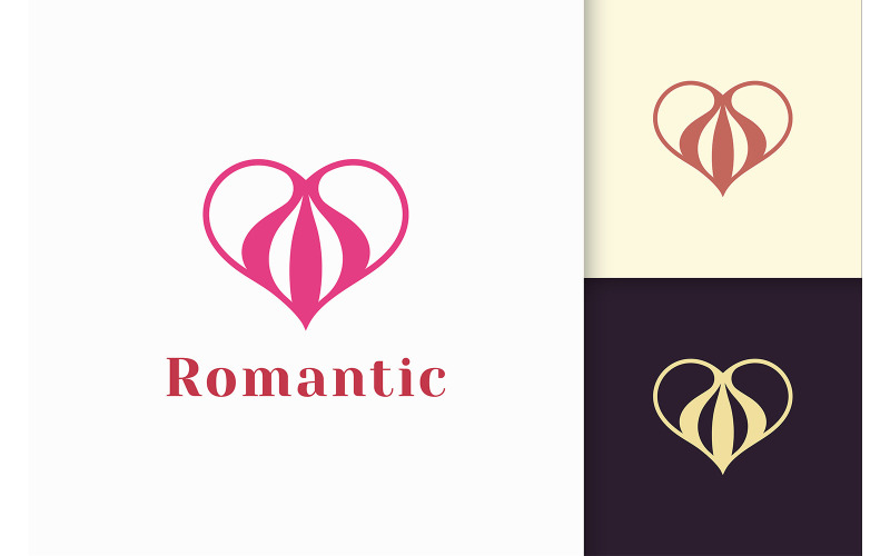 Simple Love Logo Represent Romance Logo Template