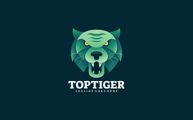 Top Tiger Gradient Logo Style Logo Template