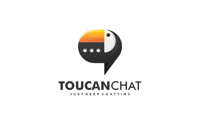 Toucan Chat Gradient Logo Logo Template