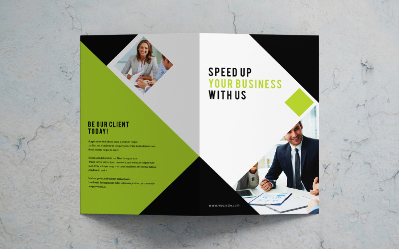 Bi-fold Business Brochure Template Corporate Identity