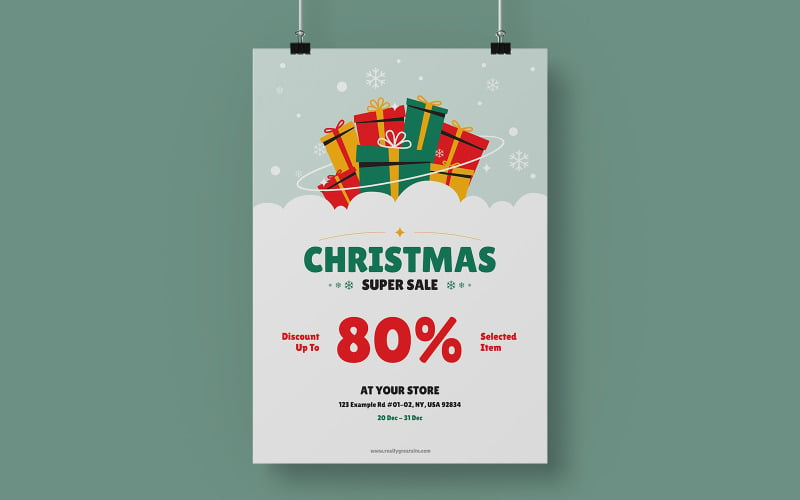 Christmas Super Sale Poster Template Corporate Identity