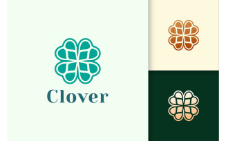 Clover Leaf Logo in Abstract with Love Shape