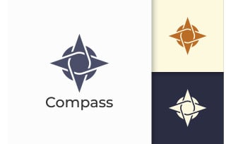 Compass Logo in Modern and Abstract Represent Survival