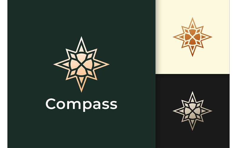 Compass Logo in Modern and Luxury Style Arrow Logo Template