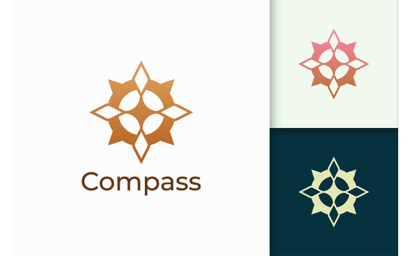 Compass Logo in Modern and Luxury Style Represent Outdoor Logo Template