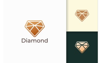 Elegant Gem or Jewel Logo in Diamond Shape