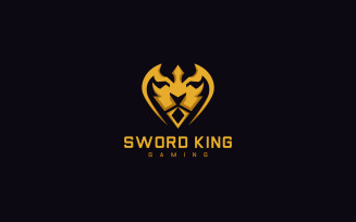 Golden Lion Sword Logo Template
