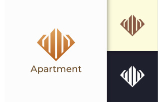 Luxury Apartment or Property Logo in Diamond Shape