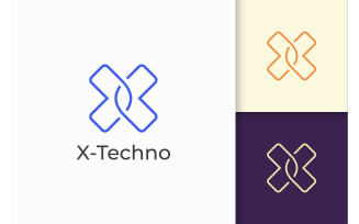 Modern and Simple Letter X Logo for Tech Company