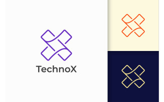 Modern Letter X Logo for Technology Startup