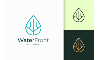 Modern Waterfront Resort or Property Logo