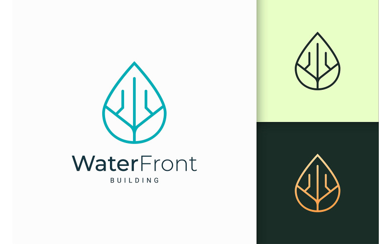 Modern Waterfront Resort or Property Logo Logo Template